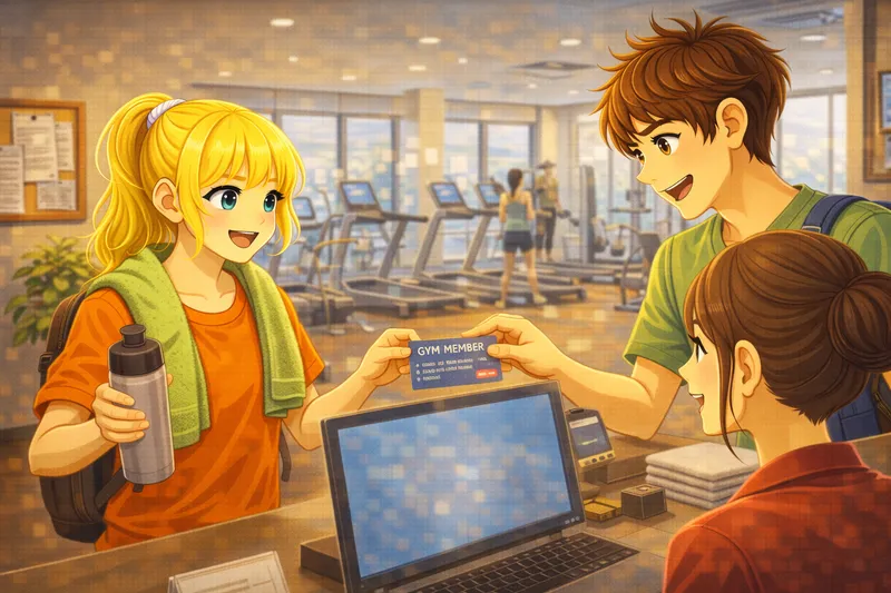 An der Fitnessstudio-Rezeption