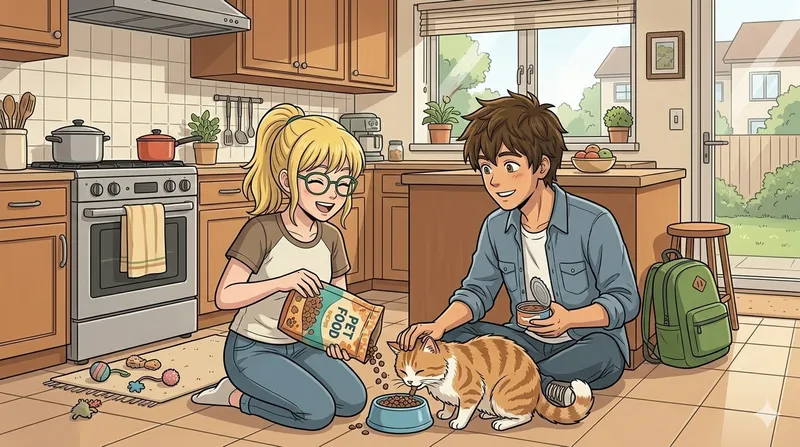 Nourrir le chat - French story for beginners