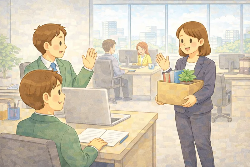 A new employee on their first day at the office