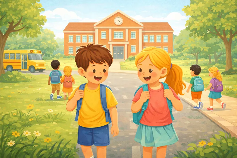 A child on their first day of school