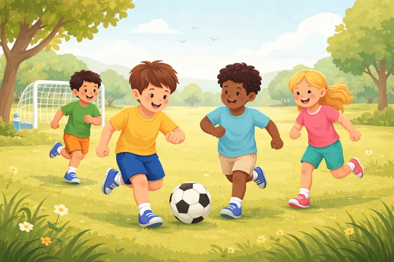 People playing football on a field