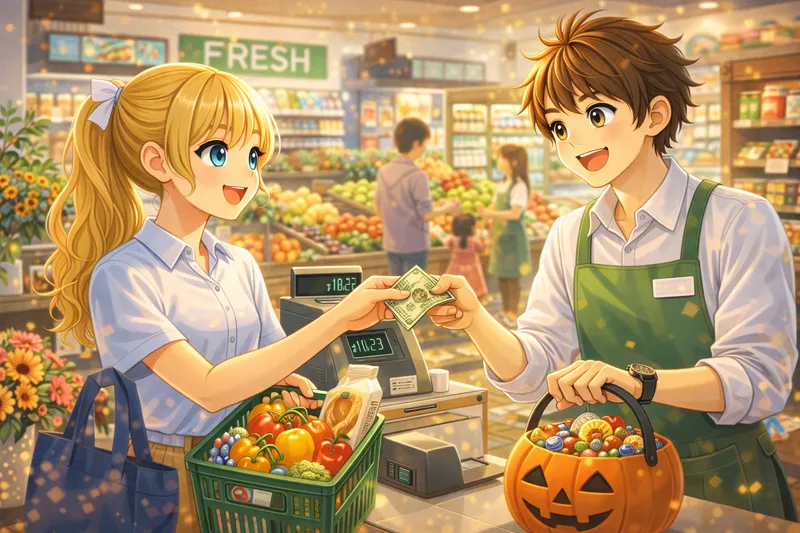 Ladenbesitzer und Kunde