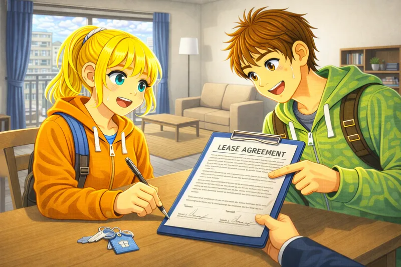 Einen Mietvertrag unterschreiben