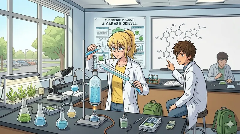 A student presenting a science project