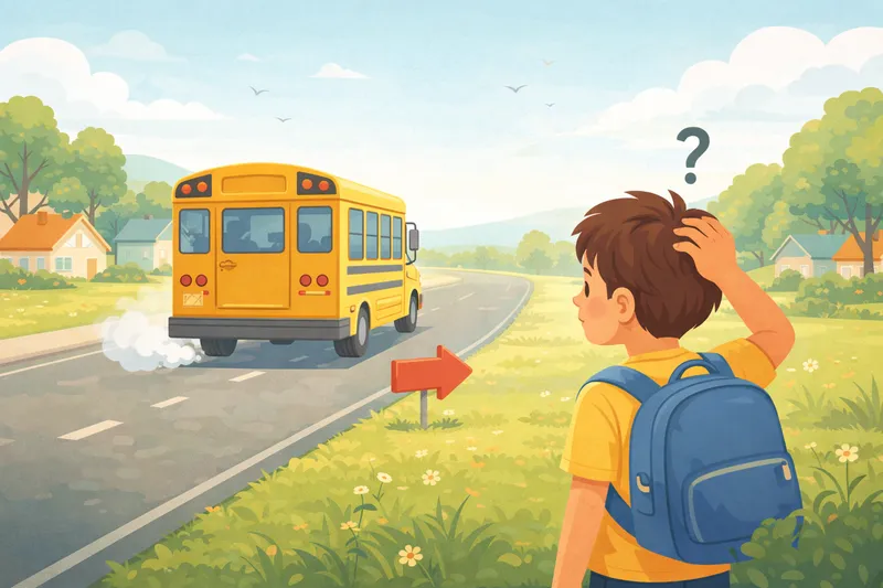 A confused passenger realizing they took the wrong bus