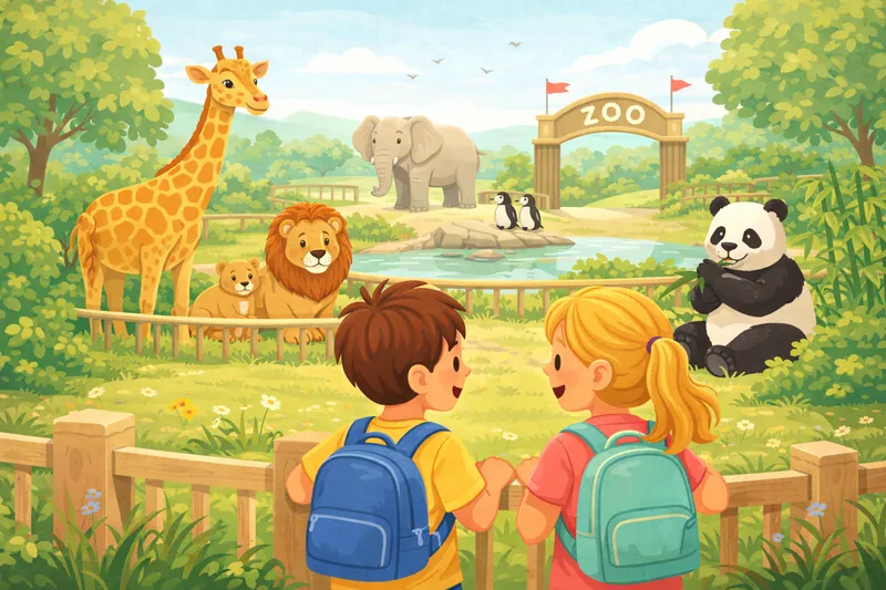 A family enjoying a day at the zoo