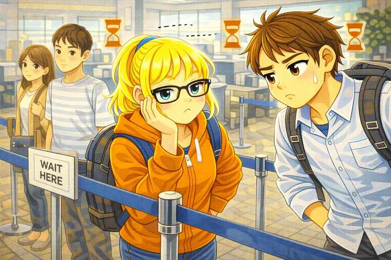 In der Schlange warten