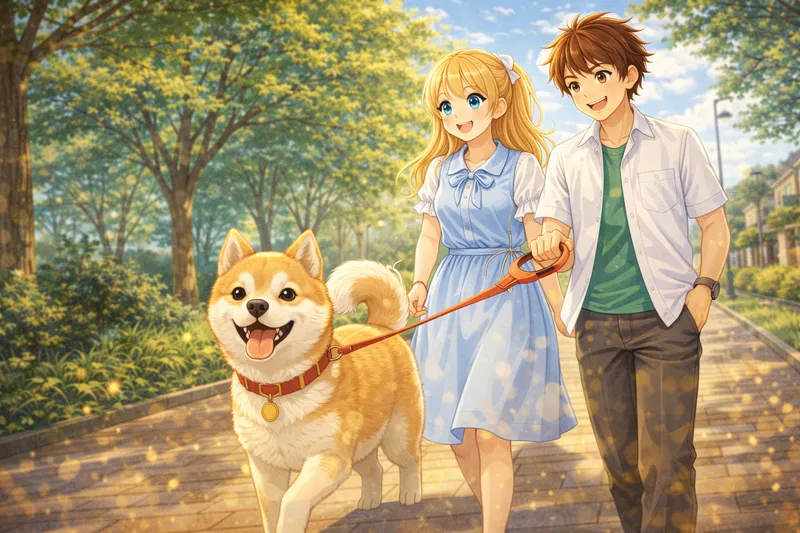 Mit dem Hund spazieren gehen