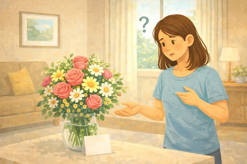 Wer hat die Blumen geschickt?